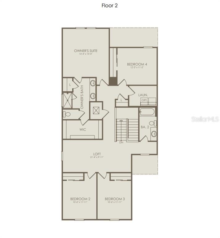 This is a floor plan for the second level of a house featuring four bedrooms — 3948 MARBURY COURT, DAVENPORT, FL