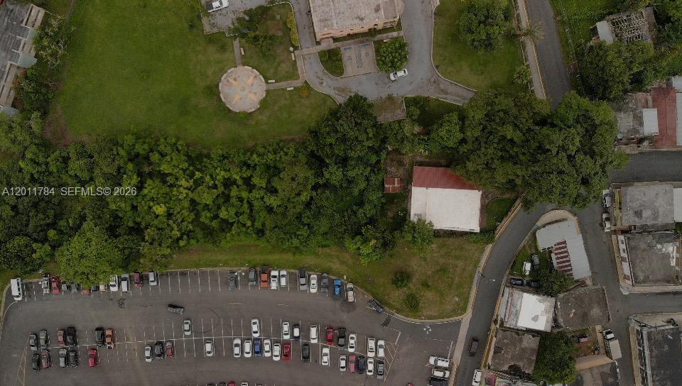 An aerial view shows a building, a parking lot, and surrounding trees and grass — - Padial Sur #171 Aibonito, PR 00705, PR