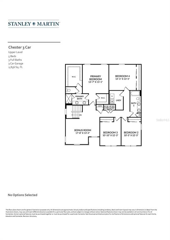 This is a floor plan for the upper level of a five-bedroom residential home — 33908 SEATTLE SLEW DRIVE, SORRENTO, FL