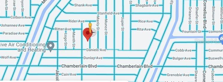 This is a map showing street names and a location pin in a residential area — 435 EDGAR STREET, PORT CHARLOTTE, FL