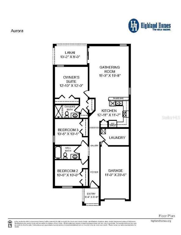 This is a floor plan for a three-bedroom home featuring a garage and a lanai — 5125 SYLAS JAX AVENUE, WINTER HAVEN, FL