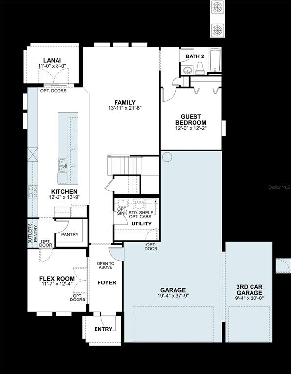 This is a floor plan for the first level of a residential home — 2172 CLARY SAGE DRIVE, SPRING HILL, FL