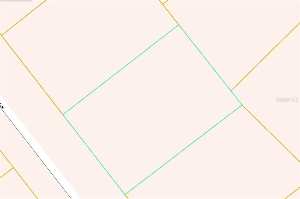 This is a map showing a rectangular property lot outlined in teal — SW 21ST CIRCLE, OCALA, FL