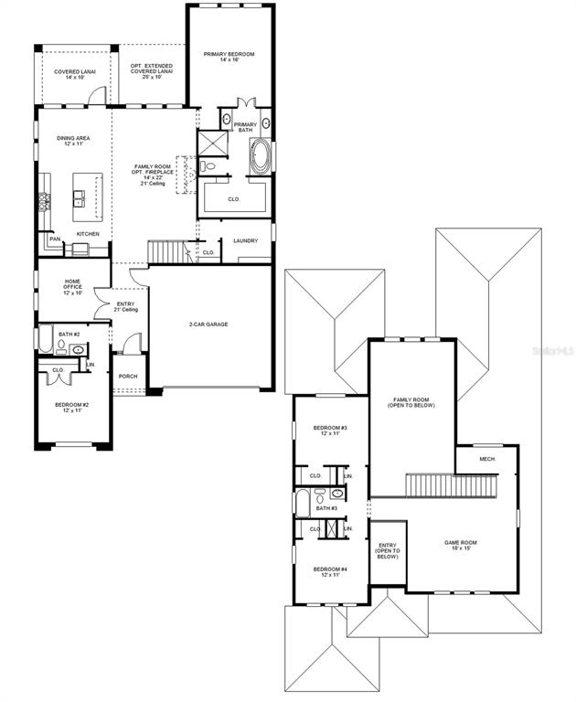 This is a two-story residential floor plan showing the layout of rooms and living areas — 282 HOLLY BANK AVENUE, NOKOMIS, FL