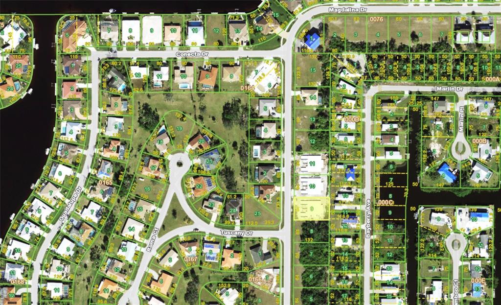 This is a tax map showing property lot lines and street layouts in a neighborhood — 2938 MAGDALINA DRIVE, PUNTA GORDA, FL