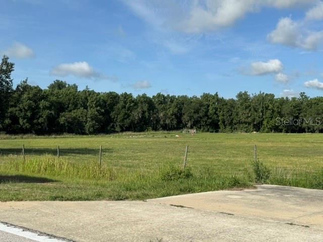 A grassy, fenced-in vacant lot sits before a dense line of trees under a blue sky — 701 BROOKE ROAD, FORT MEADE, FL