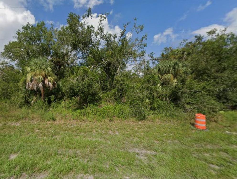 A vacant, wooded lot features dense green trees and vegetation under a blue sky — 5230 KNOLLWOOD DRIVE, PUNTA GORDA, FL