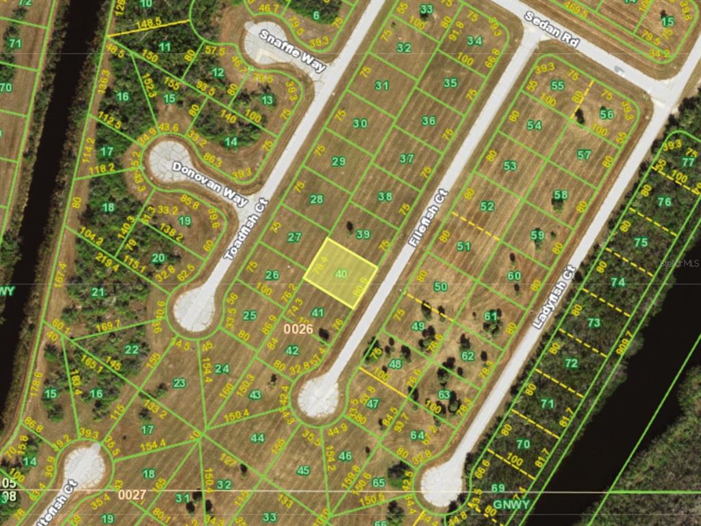 This is a plat map showing residential lot boundaries and street layouts — 12799 FILEFISH COURT, PLACIDA, FL