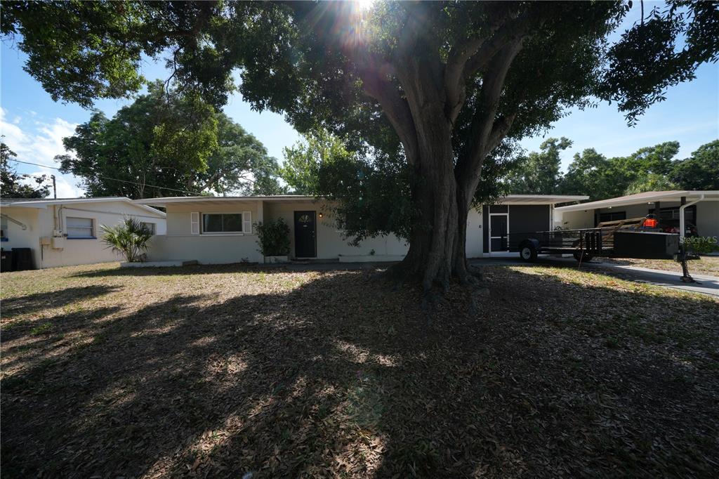 A single-story house with a large tree in the front yard and a carport — 4517 S CLARK AVENUE, TAMPA, FL