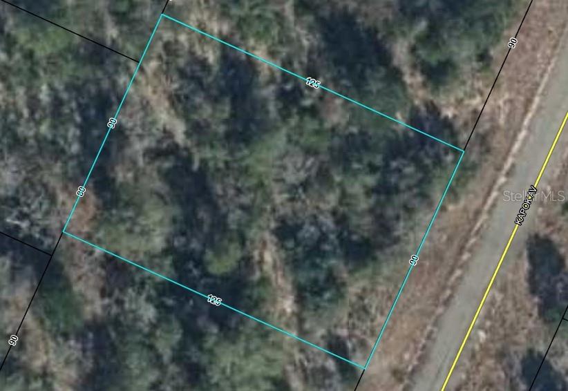 This is an aerial map showing the rectangular property boundaries and dimensions of a vacant lot — Lot 3 Unit 11 Blk 752 KAPOK AVENUE, CHIPLEY, FL