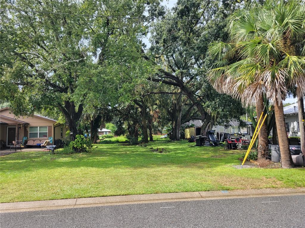 A grassy vacant lot sits between two houses shaded by large, mature oak trees — 188 MARY STREET, WINTER GARDEN, FL