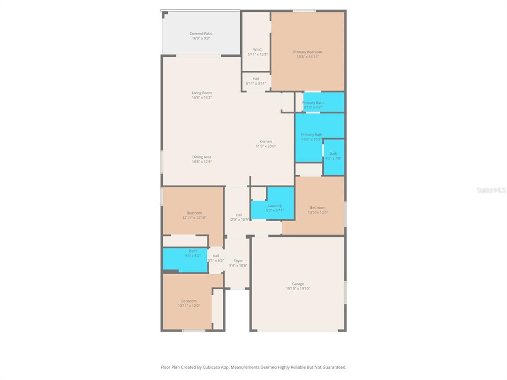 This is a floor plan showing the layout of a house with multiple rooms and a garage — 39 MILBARK DRIVE, HOMOSASSA, FL