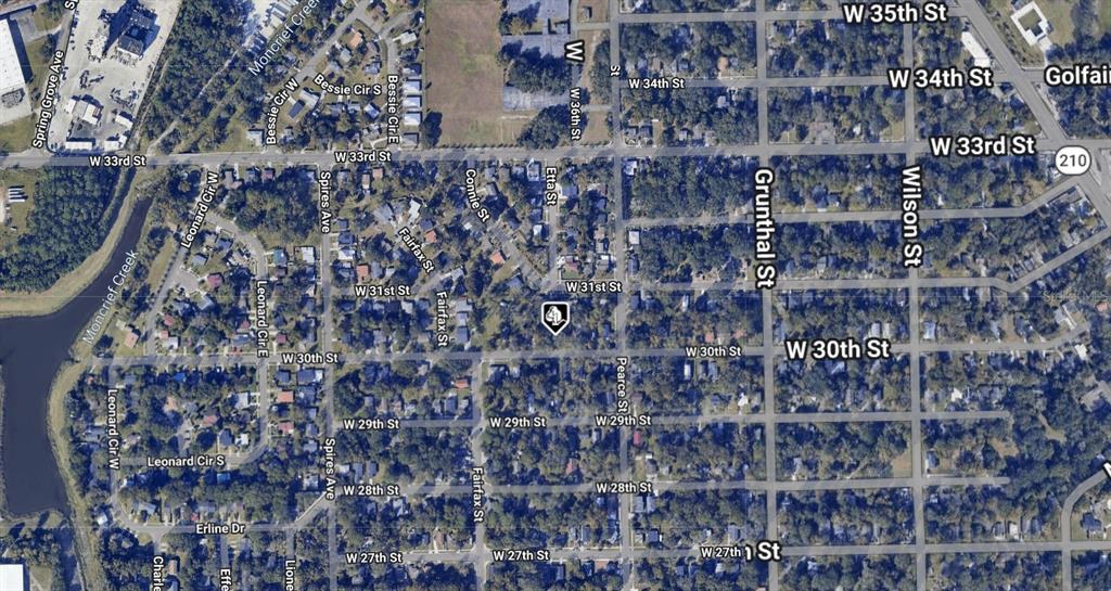 This is an aerial map view of a residential neighborhood with labeled streets — 1731 W 30TH STREET, JACKSONVILLE, FL