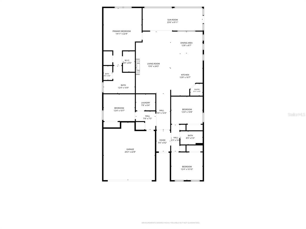 This is a floor plan showing the layout of a house with a garage — 8136 WHEAT STONE DRIVE, ZEPHYRHILLS, FL