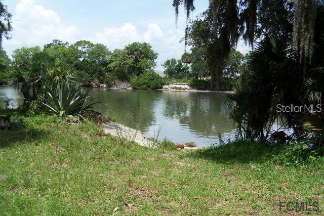 A grassy bank overlooks a calm lake surrounded by trees and lush vegetation — 5150 N OCEAN SHORE BOULEVARD, PALM COAST, FL