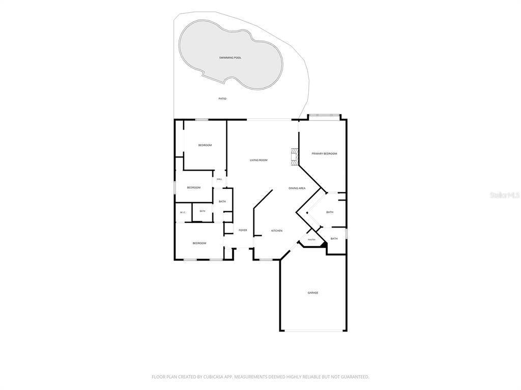 This is a floor plan of a house featuring a swimming pool and a garage — 720 TOMLINSON TERRACE, LAKE MARY, FL