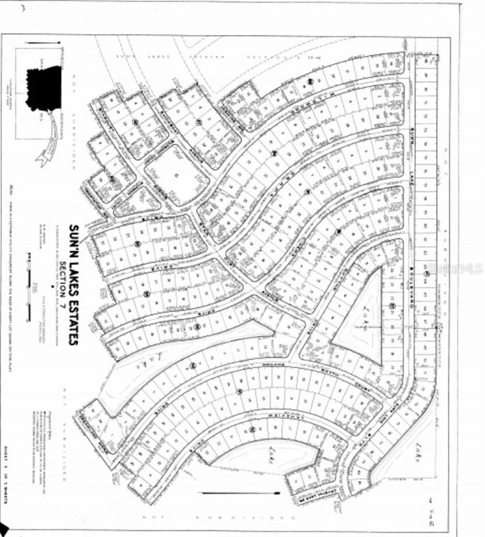 This is a plat map of Sun 'n Lakes Estates Section 7 showing lot layouts — 388 STARDUST AVENUE, LAKE PLACID, FL