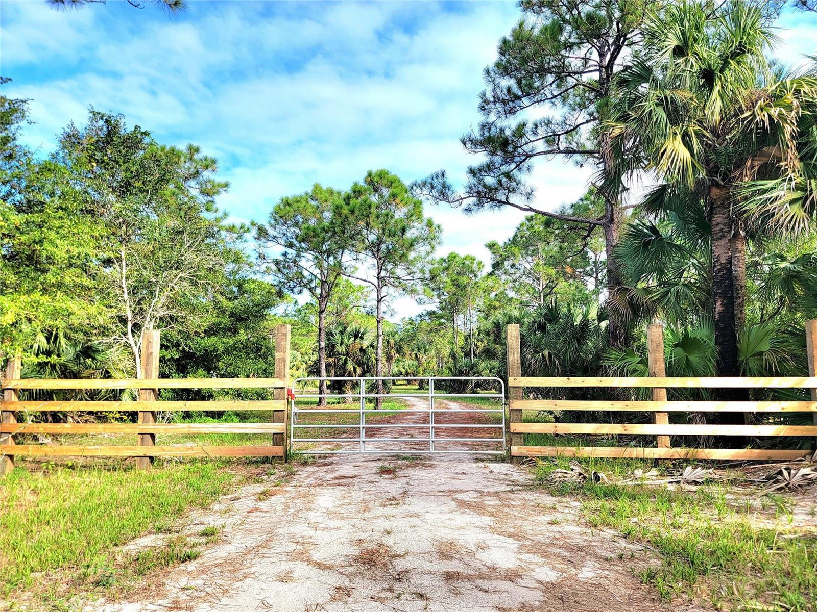 An aerial map view shows a rectangular, wooded lot featuring a small pond and driveway — 15350 93rd Street, Fellsmere FL 32948, FELLSMERE, FL