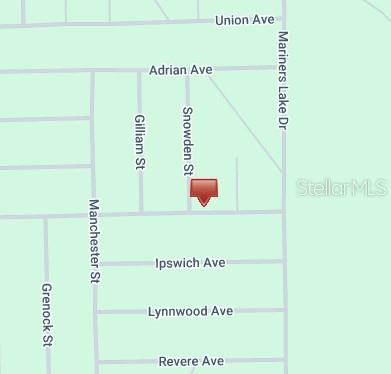 This is a map showing the location of a property near Snowden Street — LOT 1 MARTINEDALE AVENUE, INTERLACHEN, FL