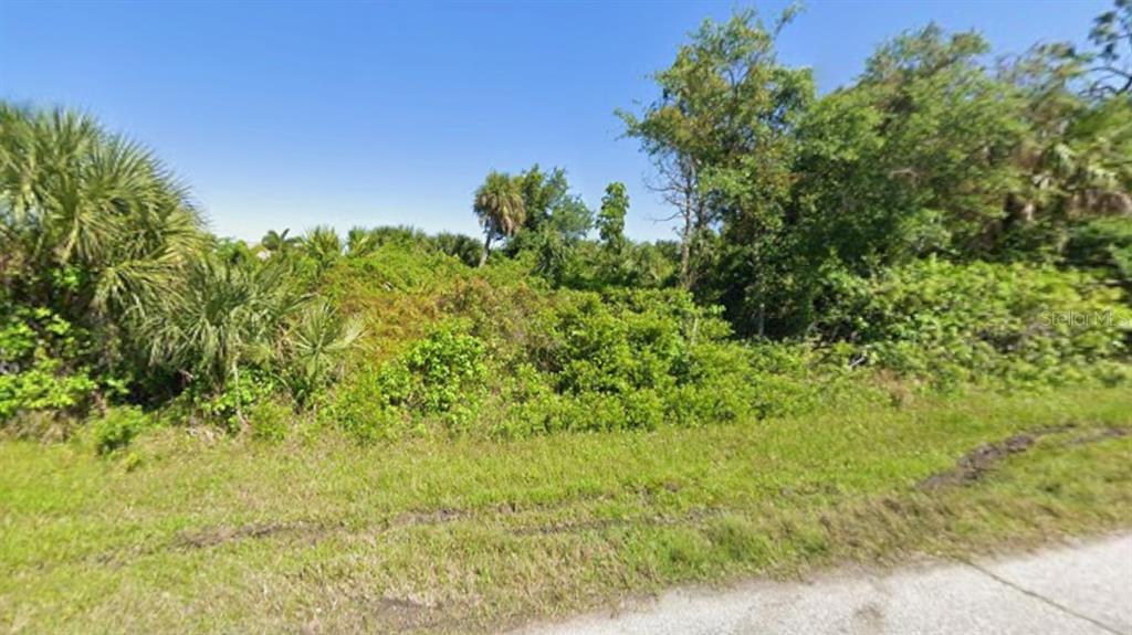 A vacant, overgrown lot with dense trees and shrubs sits next to a paved road — 3428 LINDGREEN STREET, PORT CHARLOTTE, FL
