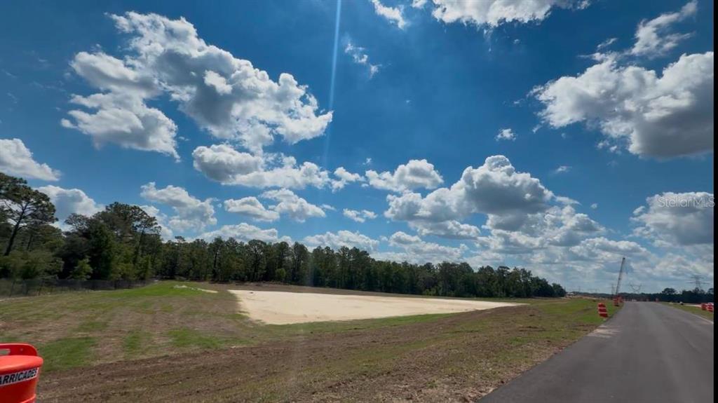 A paved road runs alongside a cleared, sandy lot bordered by a line of trees — 3476 N IGUANA PATH, CRYSTAL RIVER, FL