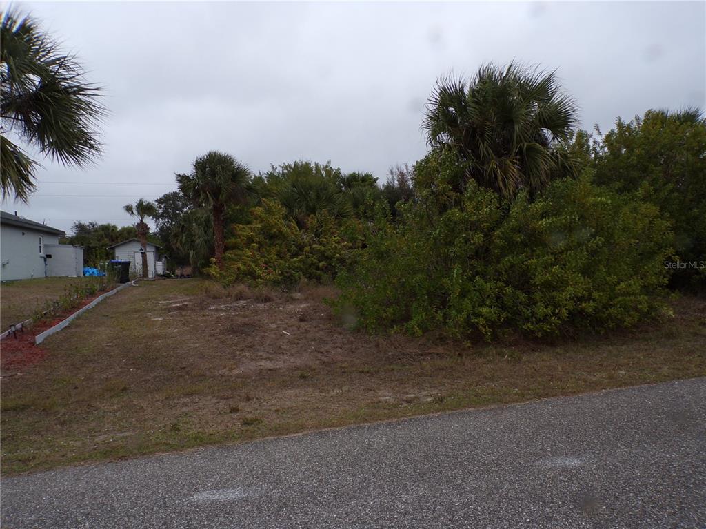 A vacant, grassy lot with scattered trees and shrubs sits next to a residential house — HOLSTER AVENUE, NORTH PORT, FL