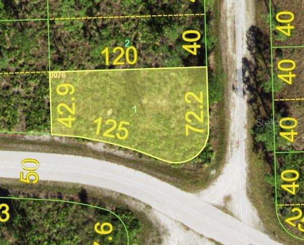 This is a map showing the property lines and dimensions of a vacant land parcel — 12359 LOS OLAS DRIVE, PUNTA GORDA, FL