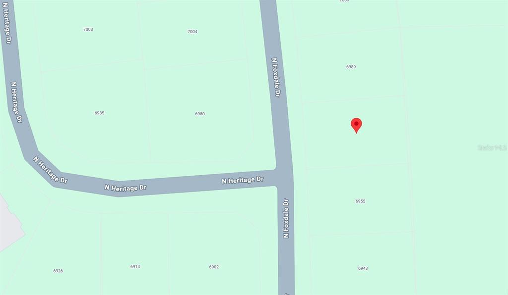 This is a map showing residential lots and streets in a neighborhood — 6977 N FOXDALE DRIVE, CITRUS SPRINGS, FL