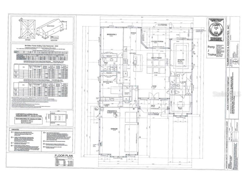 This image is a floor plan for a single-story residential home with a garage — 40 CORMORANT COURT, PALM COAST, FL