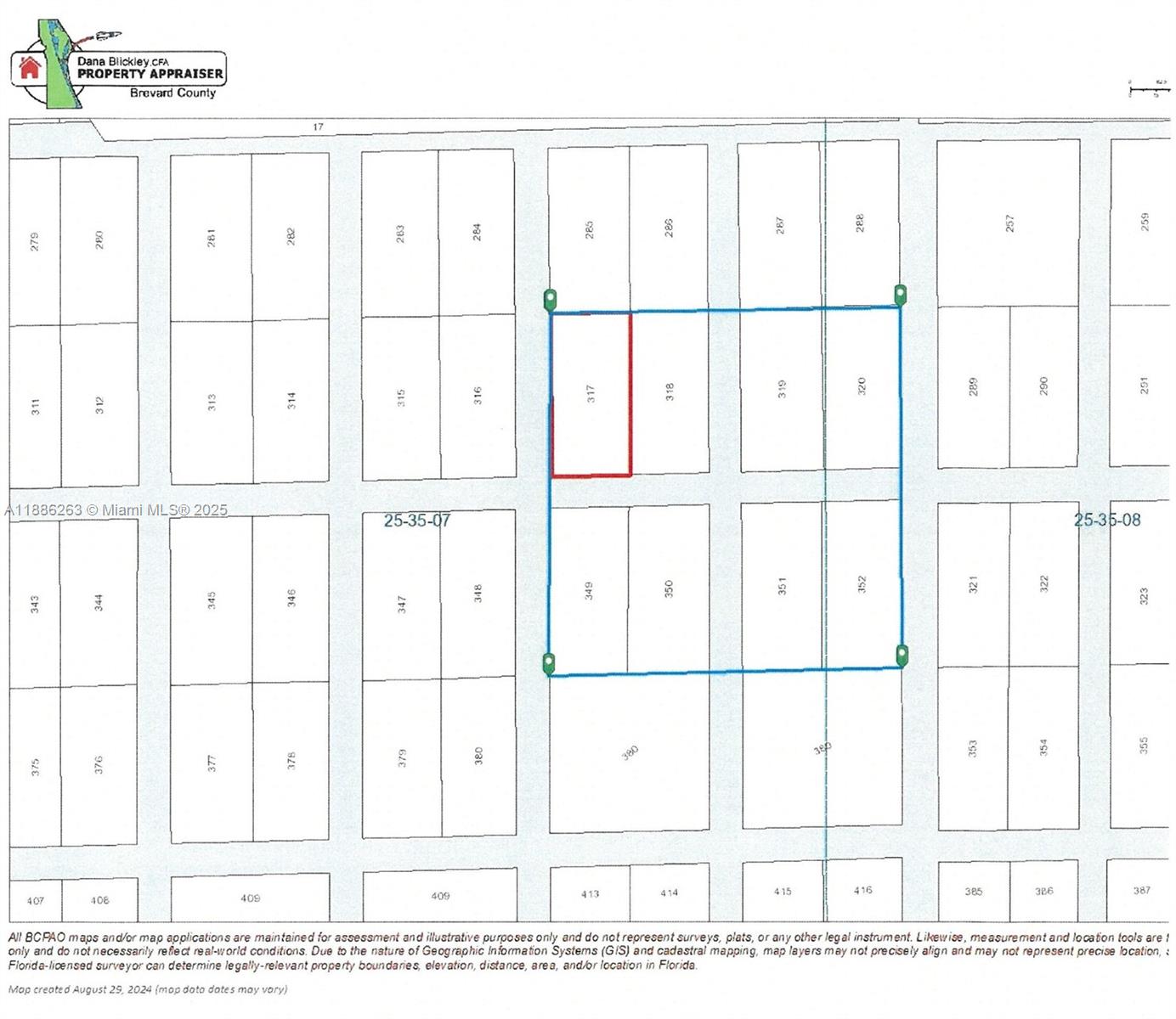 This is a property appraiser map showing a grid of numbered land parcels — OTHER CITY - IN THE STATE OF FLORIDA, FL