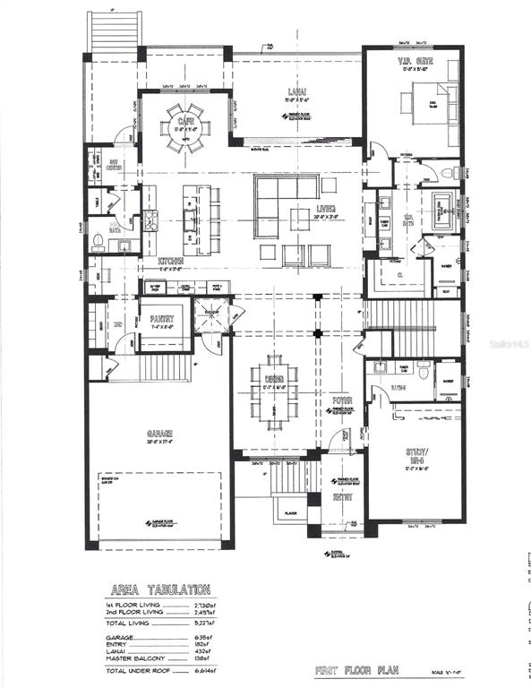 This is a floor plan for the first level of a residential home — 4625 W LAMB AVENUE, TAMPA, FL