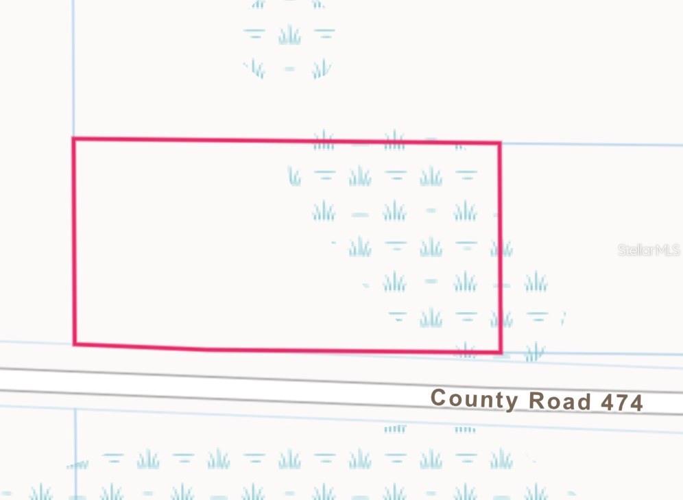 This image is a map showing a plot of land adjacent to County Road 474 — COUNTY ROAD 474, CLERMONT, FL