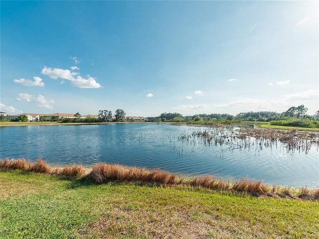 A view of a calm lake with grassy banks under a bright blue sky — 4357 ACORN COURT, DAVENPORT, FL