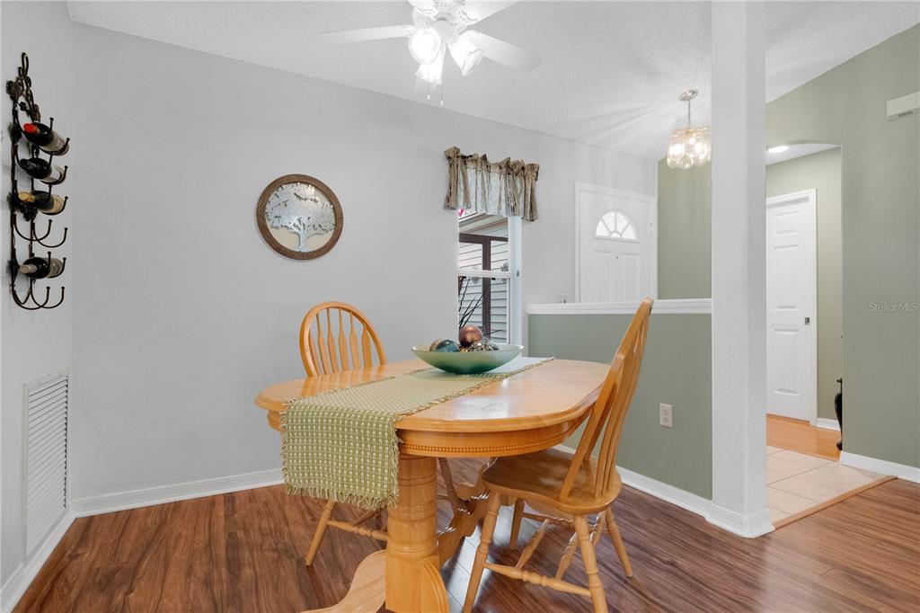 A single-story house with light siding, a two-car garage, and a landscaped front yard — 228 GRAND VISTA TRAIL, LEESBURG, FL