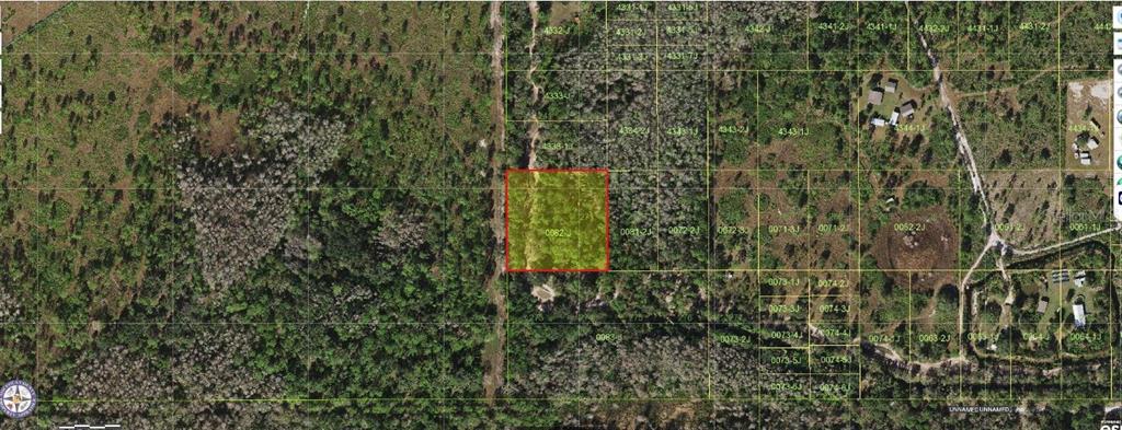 This is a satellite map showing a highlighted rectangular plot of land in a rural area — HOLOPAW GROVES ROAD, ST CLOUD, FL