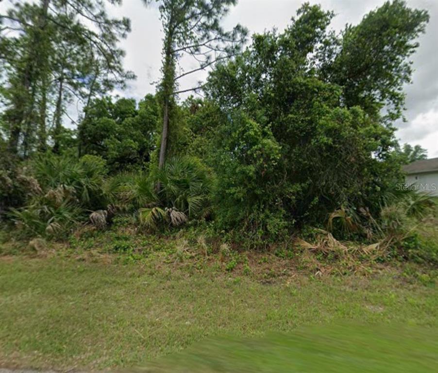 A vacant, wooded lot features dense vegetation, tall trees, and palmettos under a cloudy sky — Lot 5 GREENHOUSE AVENUE, NORTH PORT, FL