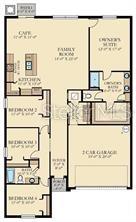This is a floor plan for a single-story home with four bedrooms and a garage — 1629 TROPICAL OASIS AVENUE, PLANT CITY, FL