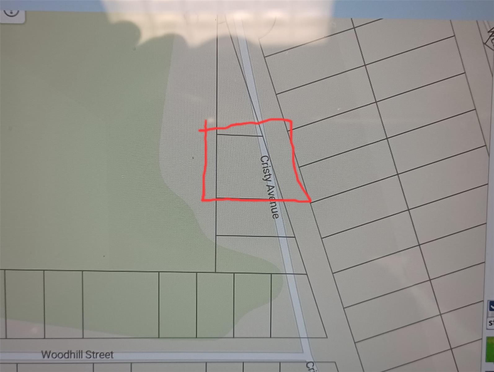 This map shows a highlighted rectangular land parcel located along Cristy Avenue — 107 N Cristy Ave, FL 34452, FL