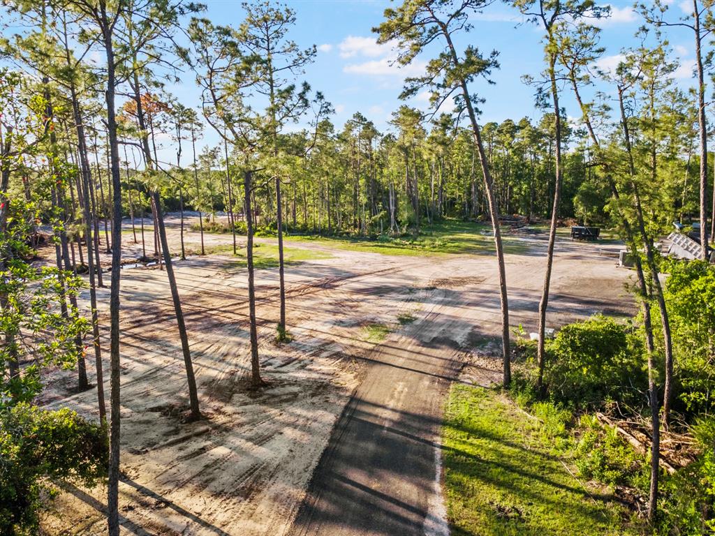 An aerial view of a cleared dirt lot surrounded by tall pine trees — 1000 SR 415, DELTONA, FL