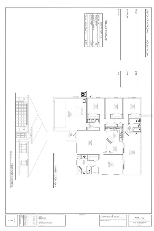 This is a floor plan and elevation rendering for a residential home model named Aruba — 20261 SPANGLER TERRACE, PORT CHARLOTTE, FL
