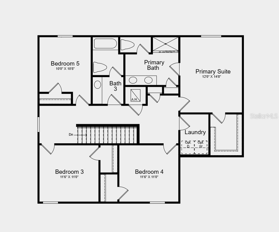 This is a floor plan of a residential second story featuring four bedrooms and two bathrooms — 6753 EQUINOX LANE N, NORTH FORT MYERS, FL