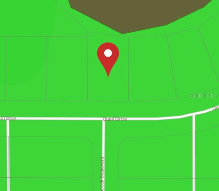 This is a map showing a vacant residential lot on Quail Circle — 0 QUAIL CIRCLE, SEBRING, FL