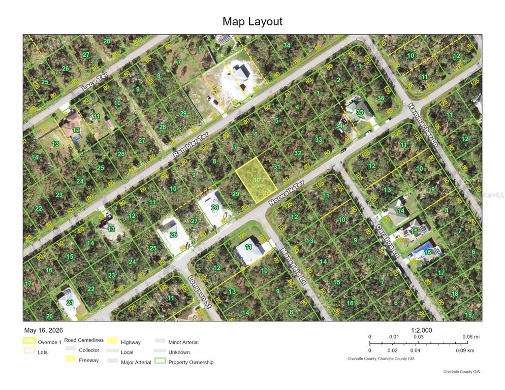 This is a map showing property lot lines and road layouts in a residential area — 1359 and 1367 NORWALK TERRACE, PORT CHARLOTTE, FL