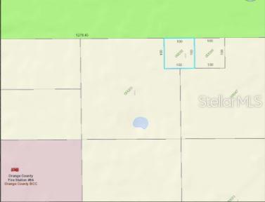 This is a property map showing parcel boundaries, dimensions, and a nearby fire station — 1349 N FORT CHRISTMAS ROAD, CHRISTMAS, FL