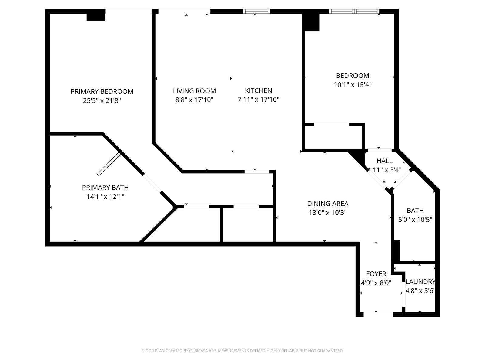 This is a floor plan of a two-bedroom apartment with two bathrooms and a laundry room — 1755 E Hallandale Beach Boulevard # 207e, Hallandale Beach FL 33009, HALLANDALE BEACH, FL