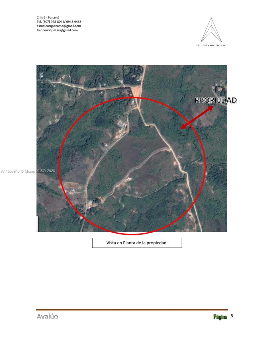 This is an aerial map showing a plot of land circled in red — Corr Juan Diaz Anton Republic of Panama, 00 000000, 00