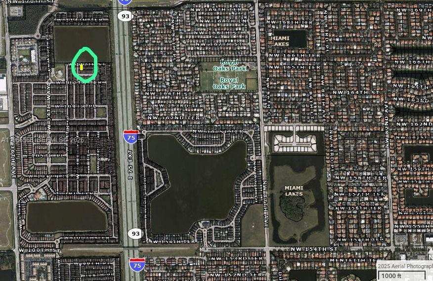 This is an aerial map showing a residential neighborhood in Miami Lakes, Florida — 3350 W 112th St, Hialeah FL 33018, HIALEAH, FL