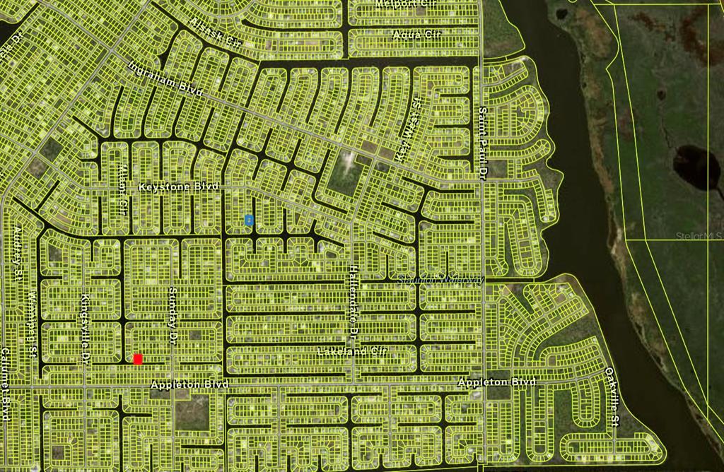 This is a map showing a residential neighborhood with highlighted property locations — 14518 LILLIAN CIRCLE, PORT CHARLOTTE, FL