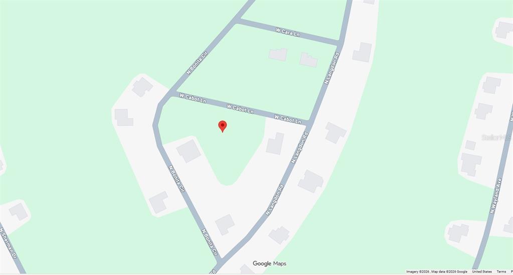 This is a map showing a red location pin near the intersection of W Cabot Ln — 458 W CABOT LANE, DUNNELLON, FL
