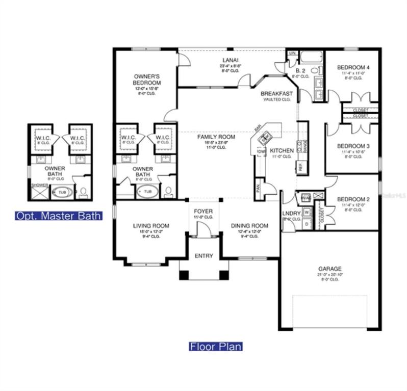This is a floor plan for a single-story house featuring four bedrooms and a garage — 5907 FARMINGTON AVENUE, NORTH PORT, FL